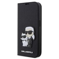 Karl Lagerfeld  PU Saffiano Karl and Choupette NFT Book Case pre iPhone 14 Pro Max Black