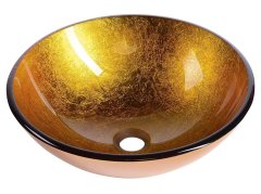 SAPHO , AGO sklenené umývadlo priemer 42 cm, zlatá, 2501-19