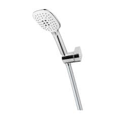 Mereo , Vaňový set s třípolohovou ručnou sprchou, šedostriebornou sprchovou hadicou a držiakom, MER-CB569D