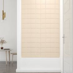 Vidaxl Nástenné panely 12 ks krémové 60x15 cm zamat 1,08 m²