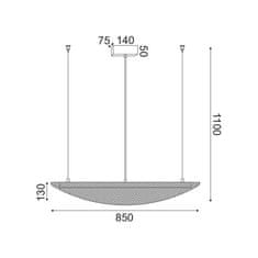 ACA ACA Lighting závesné svietidlo LED 18W 3000K 1960LM kov čierna 40X85XH110CM MICHELLE DCR39212