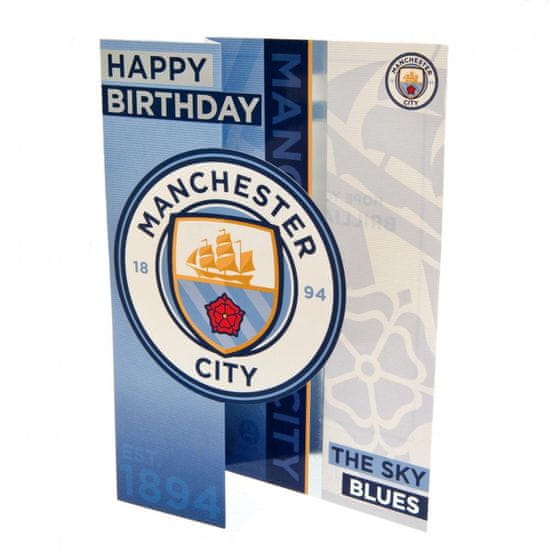 FAN SHOP SLOVAKIA Blahoželanie Manchester City FC, 22 x 12 cm