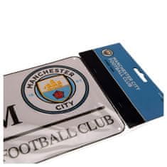 FAN SHOP SLOVAKIA Plechová ceduľa Manchester City FC, strieborná, 40x18 cm