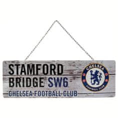 FAN SHOP SLOVAKIA Plechová ceduľa Chelsea FC, rustikálna, 40x18 cm