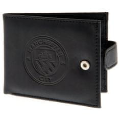 FAN SHOP SLOVAKIA Kožená peňaženka Manchester City FC, čierna, ochrana RFID, 11x9 cm