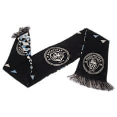 FAN SHOP SLOVAKIA Šál Manchester City FC, čierna, modro-biely design, znak klubu