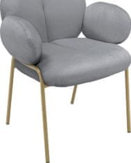 Danish Style Jedálenská stolička Iwama Dining (SET 2 ks), zamat, šedá