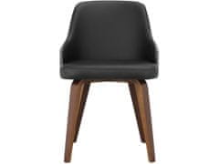Danish Style Jedálenská stolička Okido (SET 2 ks), syntetická koža, čierna