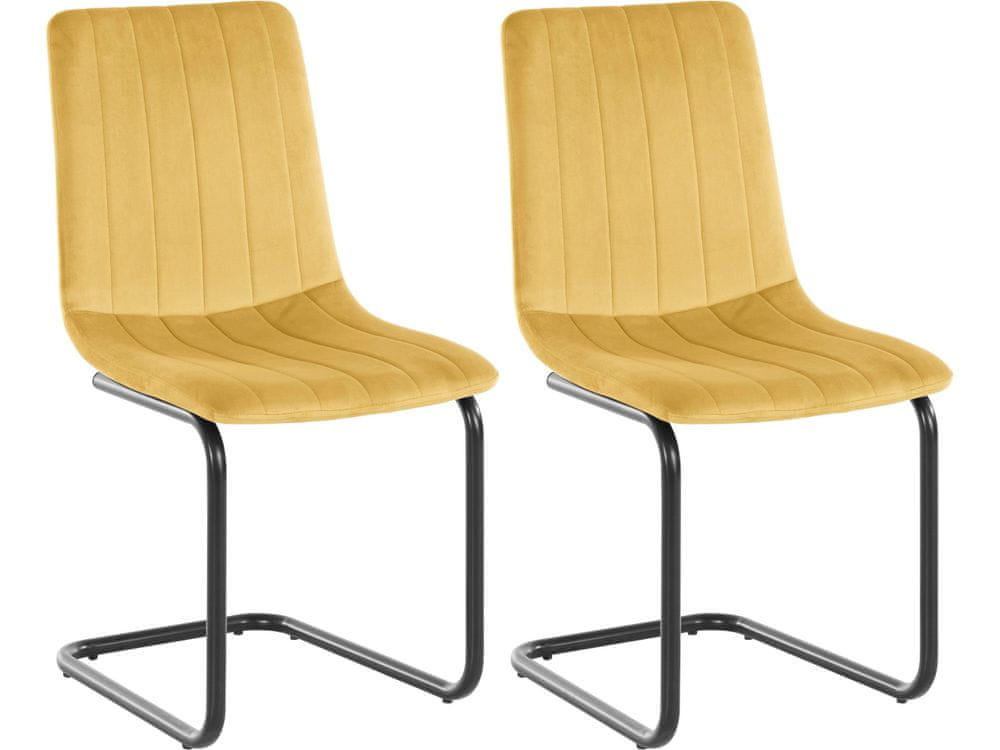 Danish Style Jedálenská stolička Marcela (SET 2 ks), zamat, žltá