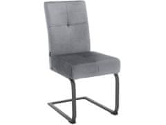 Danish Style Jedálenská stolička Izumo (SET 2 ks), zamat, šedá