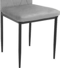 Danish Style Jedálenská stolička Melly (SET 2 ks), zamat, šedá