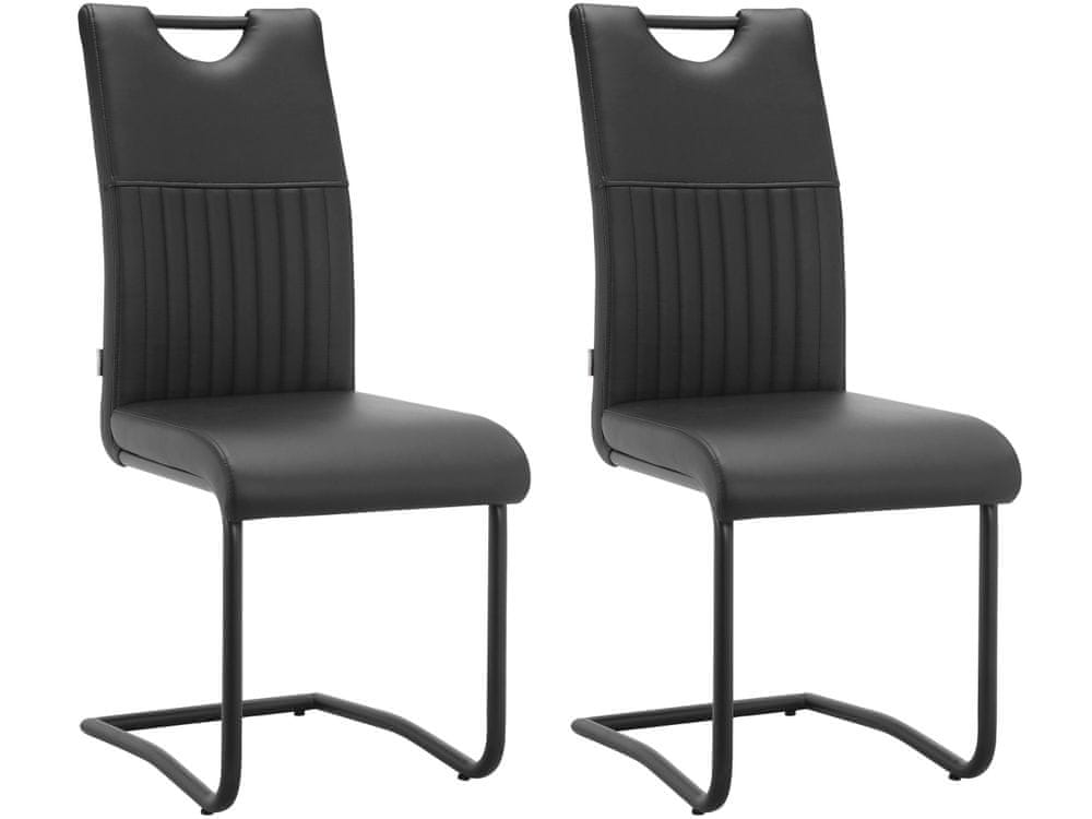 Danish Style Jedálenská stolička Sakai (SET 2 ks), syntetická koža, čierna