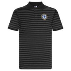 FAN SHOP SLOVAKIA Polo Tričko Chelsea FC, vyšitý znak, čierna a šedá | XXL