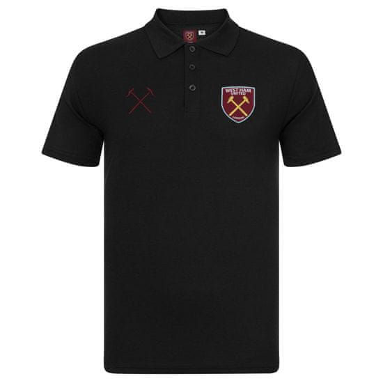 FAN SHOP SLOVAKIA Polo Tričko West Ham United FC, vyšitý znak, čierne