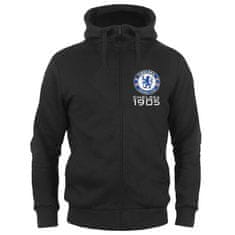 FAN SHOP SLOVAKIA Mikina Chelsea FC, čierna, kapucňa, zips | M