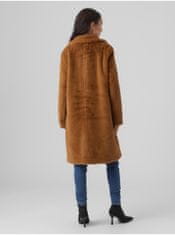 Vero Moda Hnedý dámsky kabát z umelej kožušiny VERO MODA Sonjaelly M