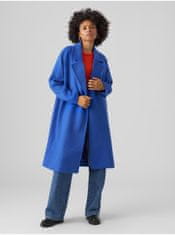Vero Moda Modrý dámsky kabát s prímesou vlny VERO MODA Hazel XS