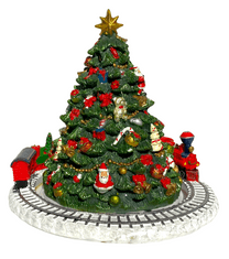 Dům Vánoc Hracia skrinka Vianočný stromček s lokomotívou 18 cm