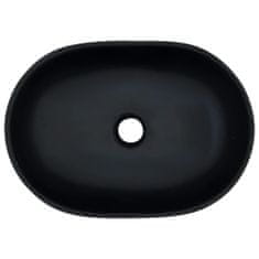 Petromila vidaXL Umývadlo na dosku čierno-sivé oválne 47x33x13 cm keramické