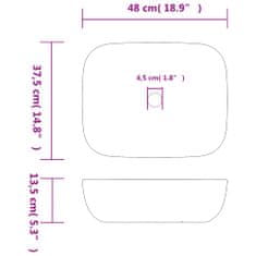 Petromila vidaXL Umývadlo na dosku viacfarebné obdĺžnik 48x37,5x13,5cm keramické