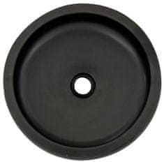 Petromila vidaXL Umývadlo na dosku čierna a hnedá okrúhle Φ41x14 cm keramické