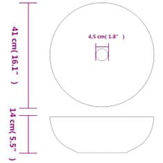 Vidaxl Umývadlo na dosku bielo-modré okrúhle Φ41x14 cm keramické