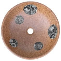 Petromila vidaXL Umývadlo na dosku hnedo-modré okrúhle Φ41x14 cm keramické