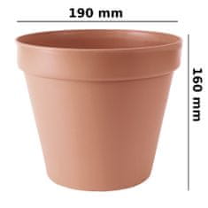 botle  Kvetináč okrúhly kvetináč 2,25L terrakota Ø19 cm plast, na aranžovanie kvetov, výška 16 cm