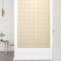 Vidaxl Nástenné panely 12 ks krémové 60x30 cm zamat 2,16 m²