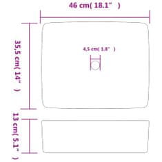 Vidaxl Umývadlo na dosku sivo-modré obdĺžnik 46x35,5x13 cm keramické