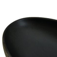 Petromila vidaXL Umývadlo na dosku sivo-čierne oválne 59x40x14 cm keramické