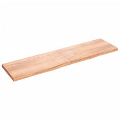 Vidaxl Kúpeľňová doska bledohnedá 200x50x(2-6) cm ošetrený masív