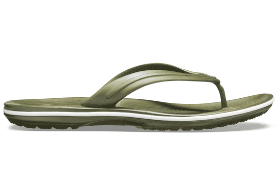 Crocs Crocband Flip-Flops pre mužov, 46-47 EU, M12, Žabky, Šlapky, Papuče, Army Green/White, Zelená, 11033-37P