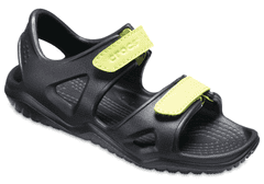 Crocs Swiftwater River Sandals pre deti, 30-31 EU, C13, Sandále, Šlapky, Papuče, Black/Volt Green, Čierna, 204988-09W