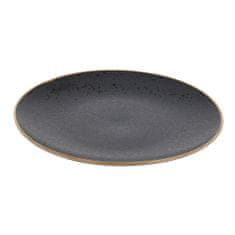 ModernHome Keramický tanier čierny a zlatý 28 cm