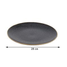 ModernHome Keramický tanier čierny a zlatý 28 cm