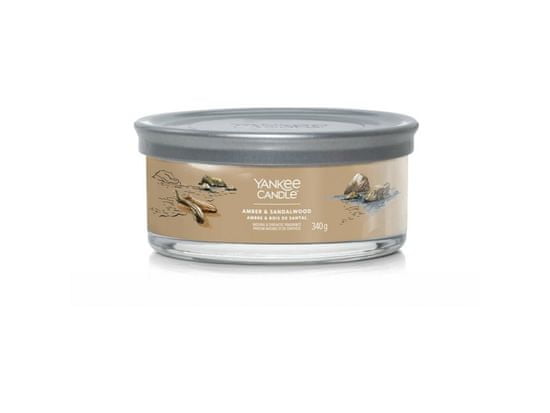 Yankee Candle Vonná sviečka Signature Tumbler 5 knôtov Amber Sandalwood 340g