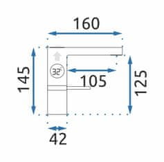 REA Amar, LCD umývadlová batéria h-145, čierna matná, REA-B2065