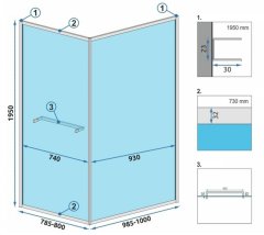 REA REA Space In sprchovací kút 80x100 - čierna REA-K8882 - Rea