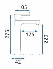 REA Mild umývadlová batéria - vysoká, čierna / ružové zlato REA-B4808 - Rea