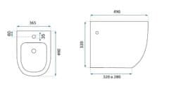 REA REA Carlo Mini závesný bidet, lesklá čierna REA-C6380 - Rea