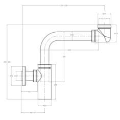 SAPHO Umývadlový sifón šetriaci miesto, 5/4&quot; odpad 32mm, okrúhly, chróm SI511-EL - Sapho