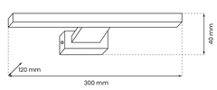 ModernHome Nástenné svietidlo do kúpeľne SHINE 30cm 7W LED