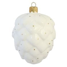 Decor By Glassor Biela šiška s dekorom jemných bodiek