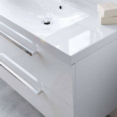Mereo , Bino, kúpeľňová skrinka vysoká 163 cm, ľavé otváranie, biela, biela/dub, MER-CN667