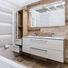 Mereo , Bino, kúpeľňová skrinka vysoká 33x33x163 cm, pravé otváranie, biela, MER-CN668