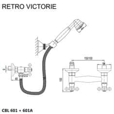 Mereo Mereo, Sprchová nástenná batéria, Retro Viktorie, s príslušenstvom, chróm, MER-CBL601A