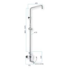 Mereo , Nástenná sprchová bateria Mada 150 mm so sprchovou tyčou bez príslušenstva, MER-CBE60104SM