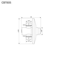 Mereo , Sprchový podomietkový ventil 1/2"x1/2", MER-CBT605