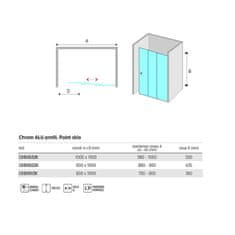 Mereo , Sprchové dvere, LIMA, trojdielne, zasúvacie, chróm ALU, sklo Point, MER-CK80612K